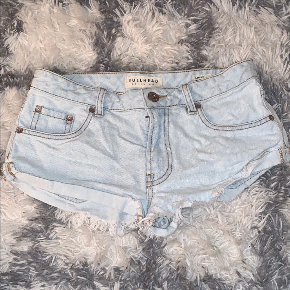 Bullhead denim light wash high waisted shorts